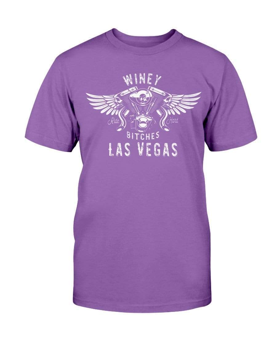 Shirts Purple / S Winey Bitches "Ride Hard Las Vegas" Ultra Cotton T-Shirt-Wht Lettering WineyBitchesCo