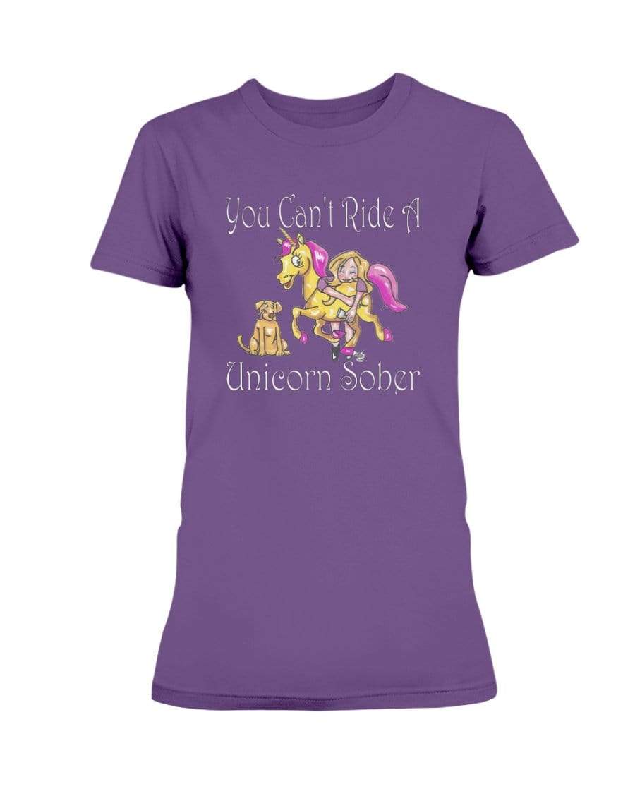 Shirts Purple / XS Winey Bitches Co "You Can't Ride A Unicorn Sober" Ultra Ladies T-Shirt WineyBitchesCo
