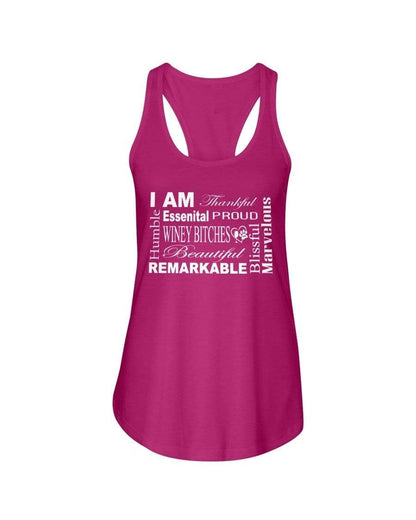Shirts Raspberry / XS Winey Bitches Co "I Am Proud" White Lettering- Ladies Racerback Tank WineyBitchesCo