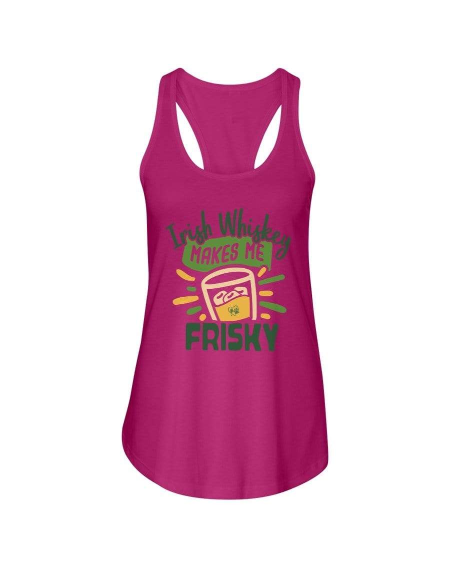 Shirts Raspberry / XS Winey Bitches Co  "Irish Whiskey Makes Me Frisky" Ladies Racerback Tank Top* WineyBitchesCo