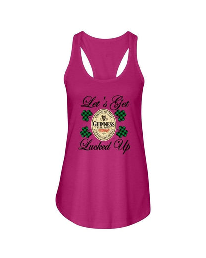 Shirts Raspberry / XS Winey Bitches Co "Let's Get Lucked Up" Guinness Ladies Racerback Tank Top* WineyBitchesCo