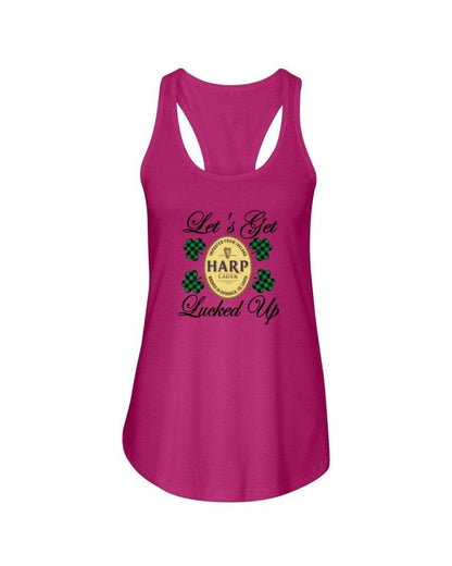 Shirts Raspberry / XS Winey Bitches Co "Let's Get Lucked Up" Harp Ladies Racerback Tank Top* WineyBitchesCo