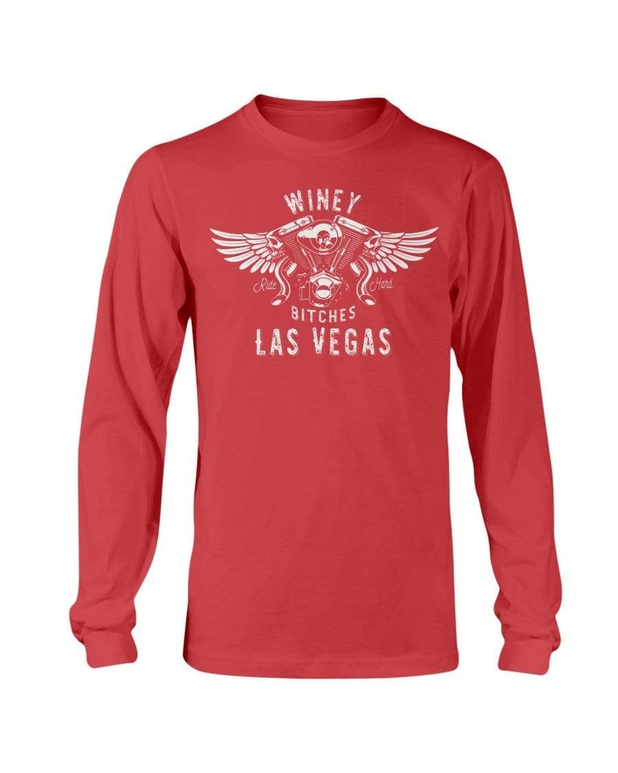 Shirts Red / S Winey Bitches "Ride Hard Las Vegas" Long Sleeve T-Shirt WineyBitchesCo