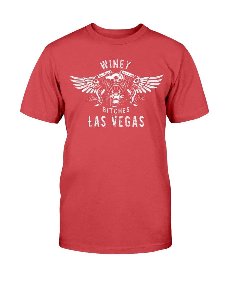 Shirts Red / S Winey Bitches "Ride Hard Las Vegas" Ultra Cotton T-Shirt-Wht Lettering WineyBitchesCo