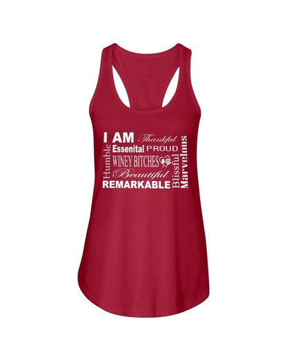 Shirts Red / XS Winey Bitches Co "I Am Proud" White Lettering- Ladies Racerback Tank WineyBitchesCo