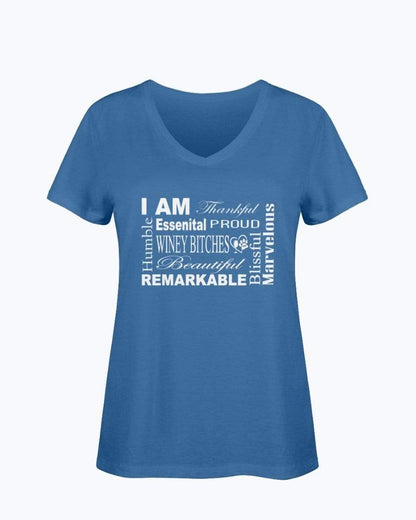 Shirts Royal / S Winey Bitches Co "I Am Proud" White Lettering- Ladies HD V Neck T WineyBitchesCo