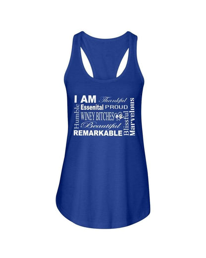Shirts Royal / XS Winey Bitches Co "I Am Proud" White Lettering- Ladies Racerback Tank WineyBitchesCo