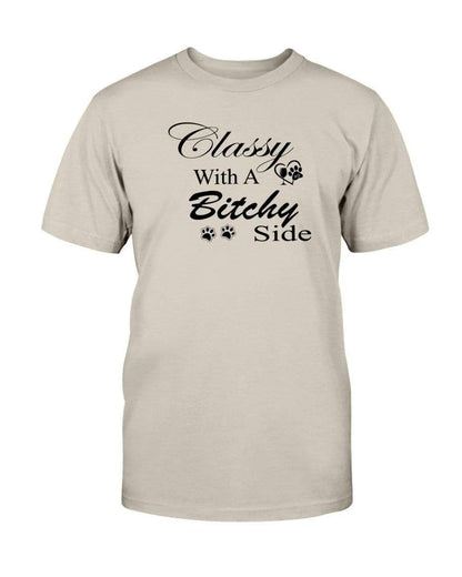 Shirts Sand / S Winey Bitches Co "Classy with a Bitchy Side" Black Letters Ultra Cotton T-Shirt WineyBitchesCo