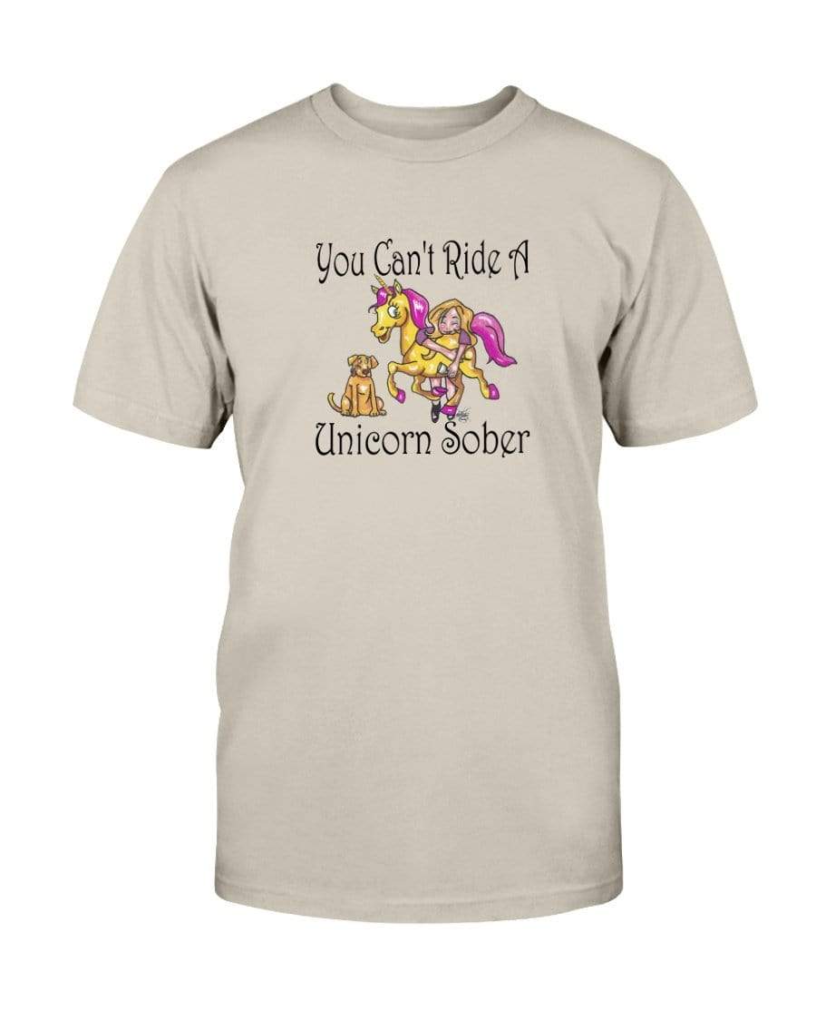 Shirts Sand / S Winey Bitches Co "You Can't Ride A Unicorn Sober" Ultra Cotton T-Shirt WineyBitchesCo