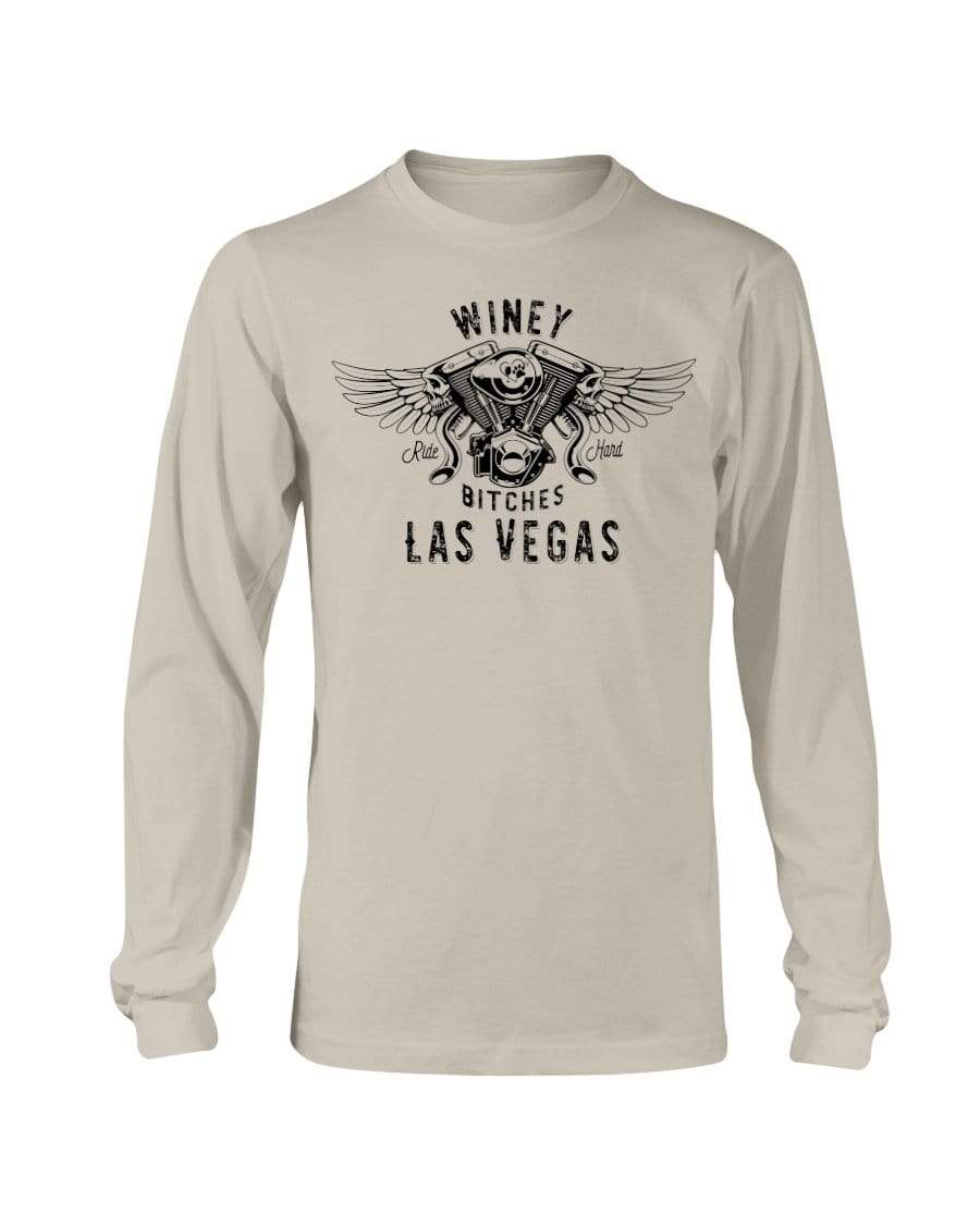 Shirts Sand / S Winey Bitches "Ride Hard Las Vegas" Long Sleeve T-Shirt WineyBitchesCo