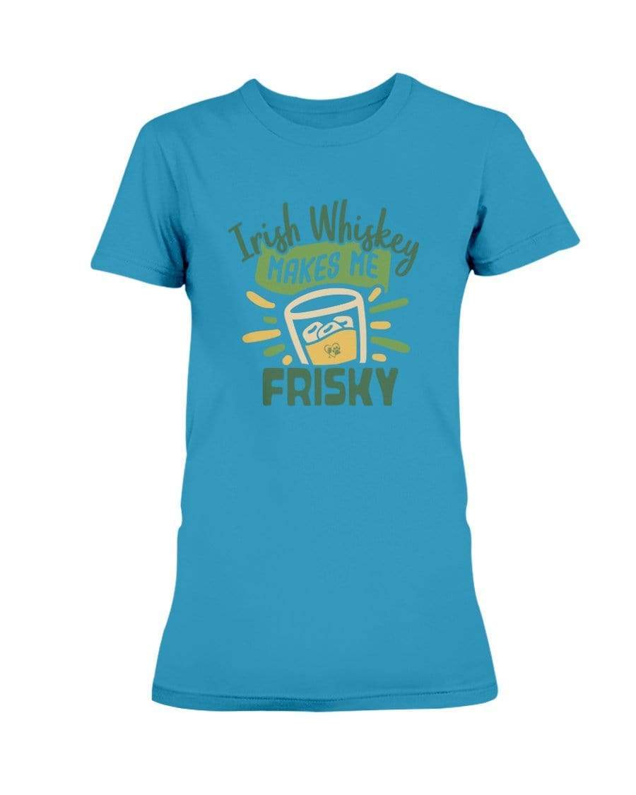 Shirts Sapphire / S Winey Bitches Co "Irish Whiskey Makes Me Frisky" Ladies Missy T-Shirt WineyBitchesCo
