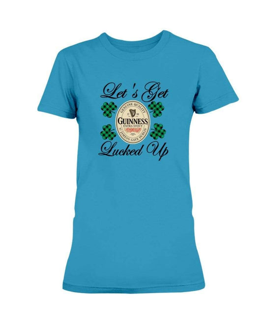 Shirts Sapphire / S Winey Bitches Co "Let's Get Lucked Up" Guinness Ladies Missy T-Shirt WineyBitchesCo