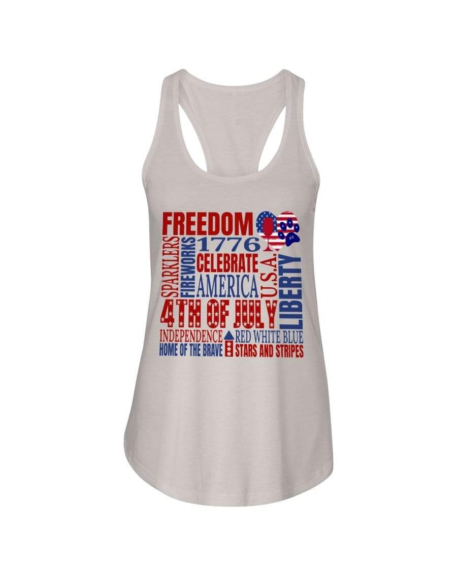 Shirts Silver / XS Winey Bitches Co "Celebrate America" Ladies Racerback Tank WineyBitchesCo