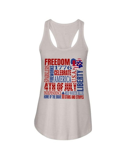 Shirts Silver / XS Winey Bitches Co "Celebrate America" Ladies Racerback Tank WineyBitchesCo