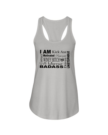 Shirts Silver / XS Winey Bitches Co "I Am Motivated" Black Lettering-Ladies Racerback Tank WineyBitchesCo