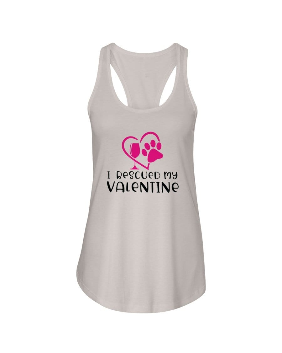 Shirts Silver / XS Winey Bitches Co "I Rescued My Valentine" Ladies Racerback Tank Top* WineyBitchesCo