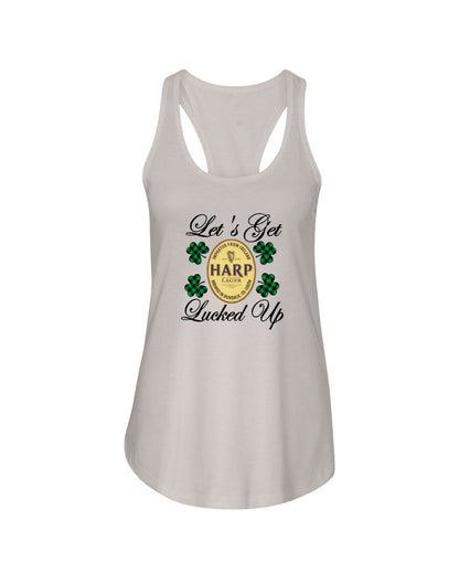Shirts Silver / XS Winey Bitches Co "Let's Get Lucked Up" Harp Ladies Racerback Tank Top* WineyBitchesCo
