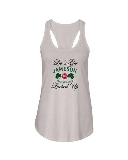 Shirts Silver / XS Winey Bitches Co "Let's Get Lucked Up" Jameson Ladies Racerback Tank Top* WineyBitchesCo