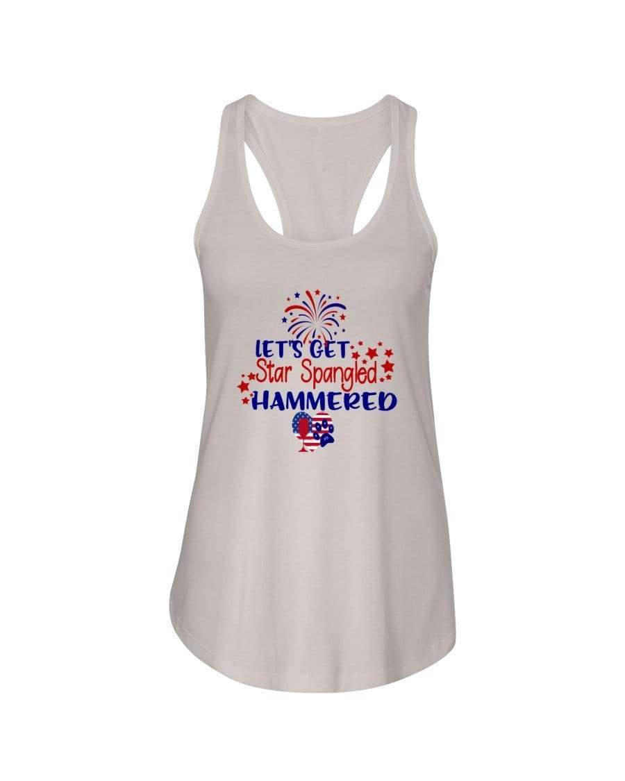 Shirts Silver / XS Winey Bitches Co "Let's Get Star Spangled Hammered" Ladies Racerback Tank WineyBitchesCo