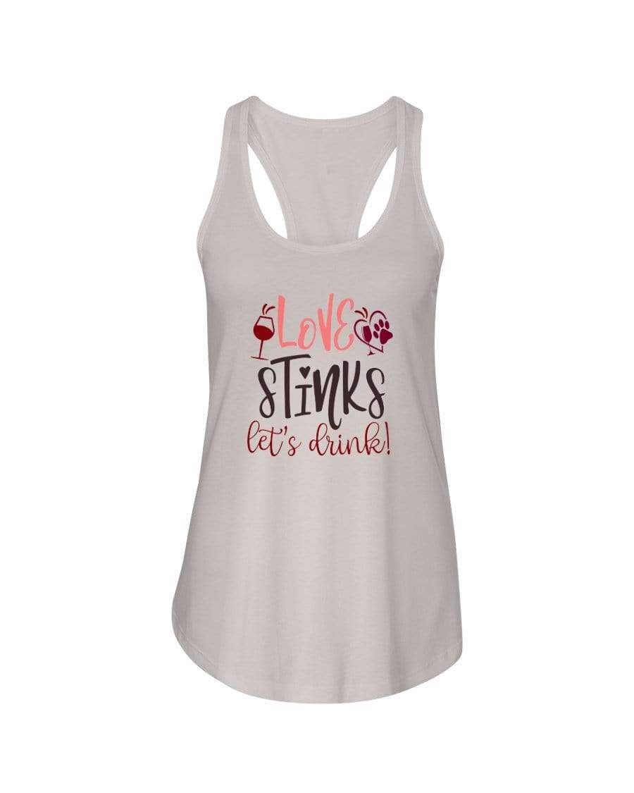 Shirts Silver / XS Winey Bitches Co "Love Stinks Let's Drink" Ladies Racerback Tank Top* WineyBitchesCo