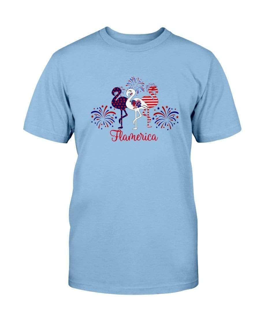 Shirts Sky / S Winey Bitches Co " Flamerica" Patriotic Flamingo Ultra Cotton T-Shirt WineyBitchesCo