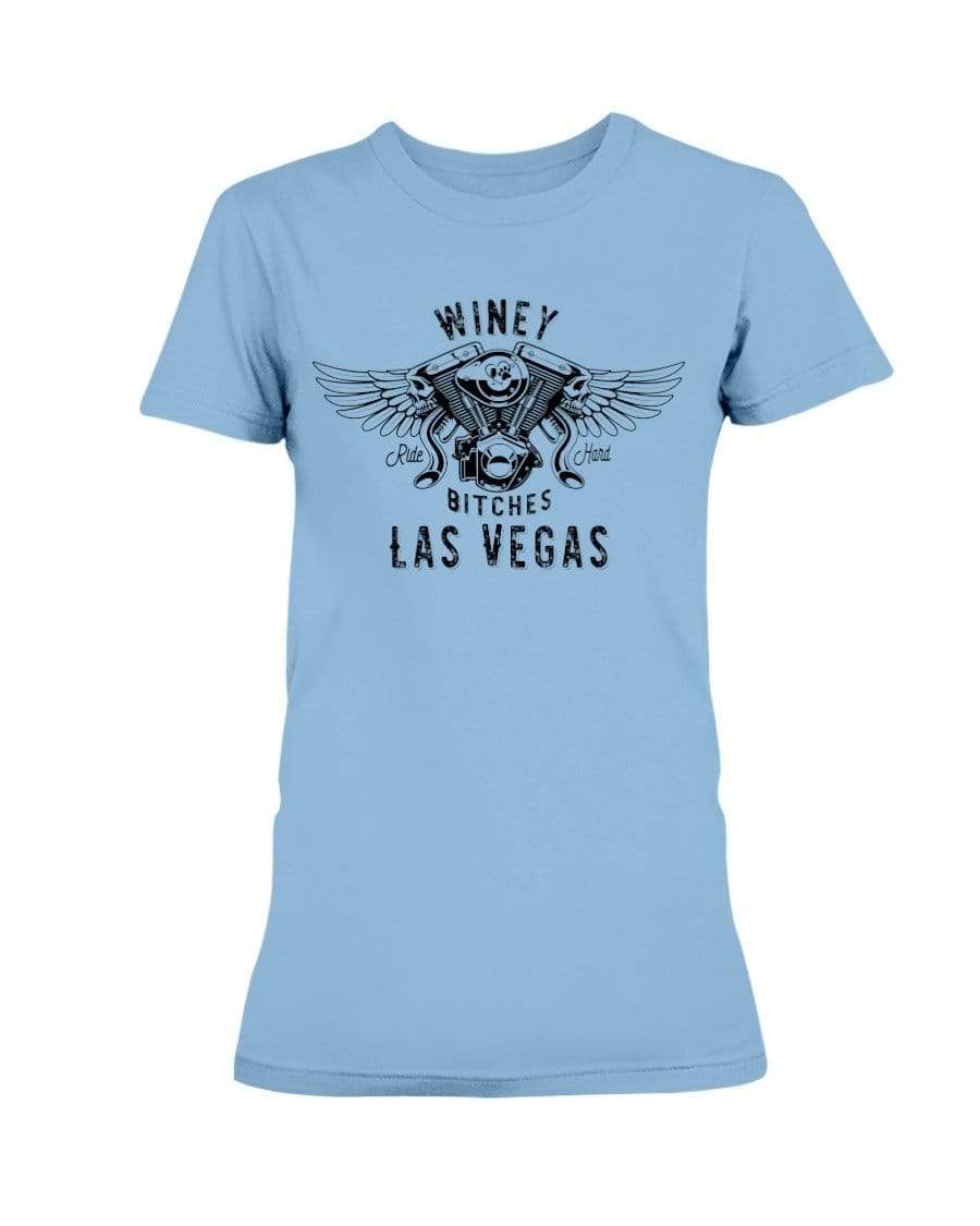 Shirts Sky / XS Winey Bitches Co "Ride Hard Las Vegas" Ultra Ladies T-Shirt-Blk Ltrs WineyBitchesCo