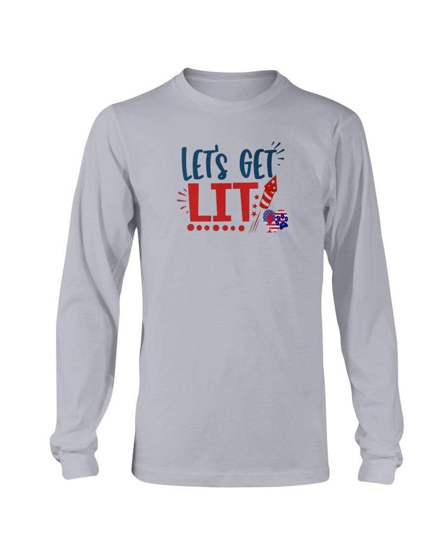 Shirts Sports Grey / S Winey Bitches Co "Let Get Lit" Long Sleeve T-Shirt WineyBitchesCo