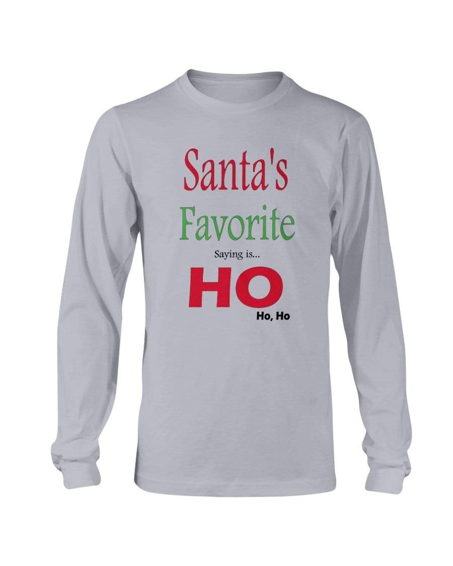 Shirts Sports Grey / S Winey Bitches Co "Santa's Favorite Saying" Long Sleeve T-Shirt WineyBitchesCo