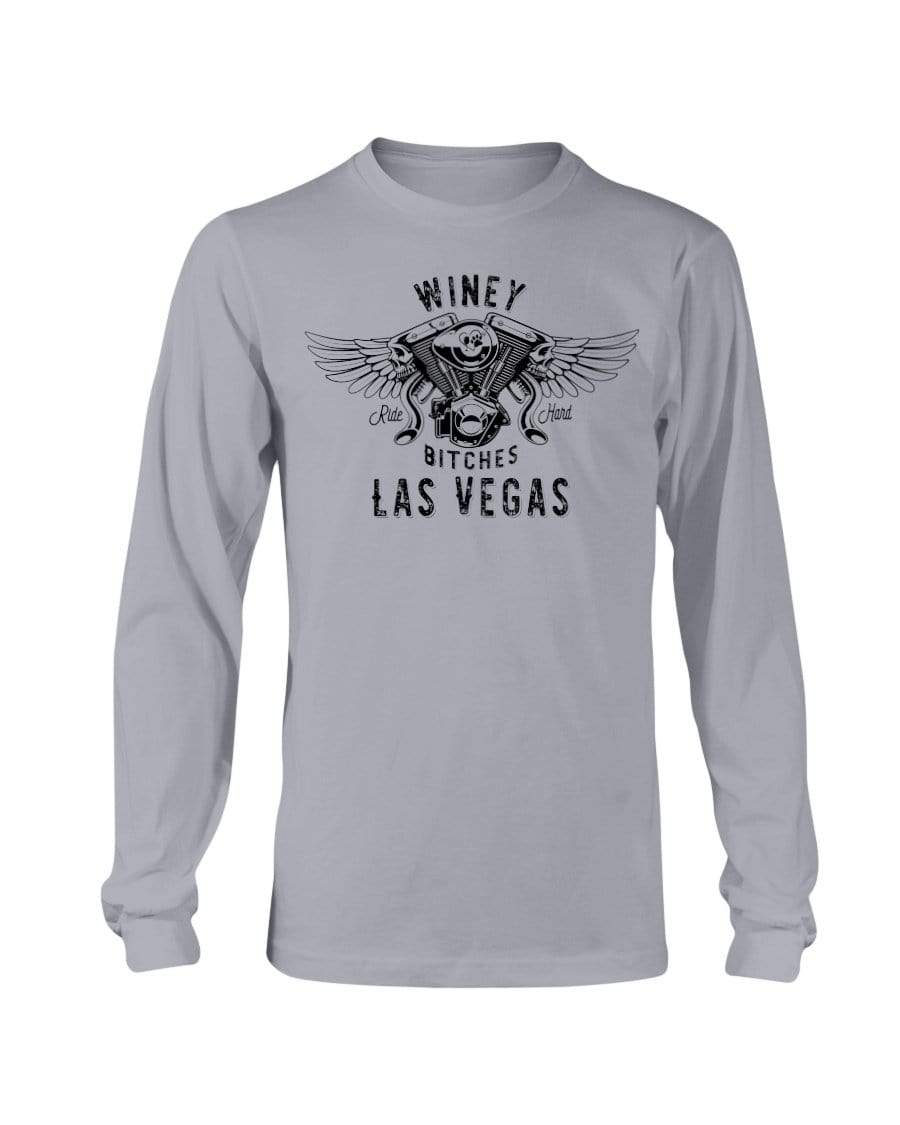 Shirts Sports Grey / S Winey Bitches "Ride Hard Las Vegas" Long Sleeve T-Shirt WineyBitchesCo