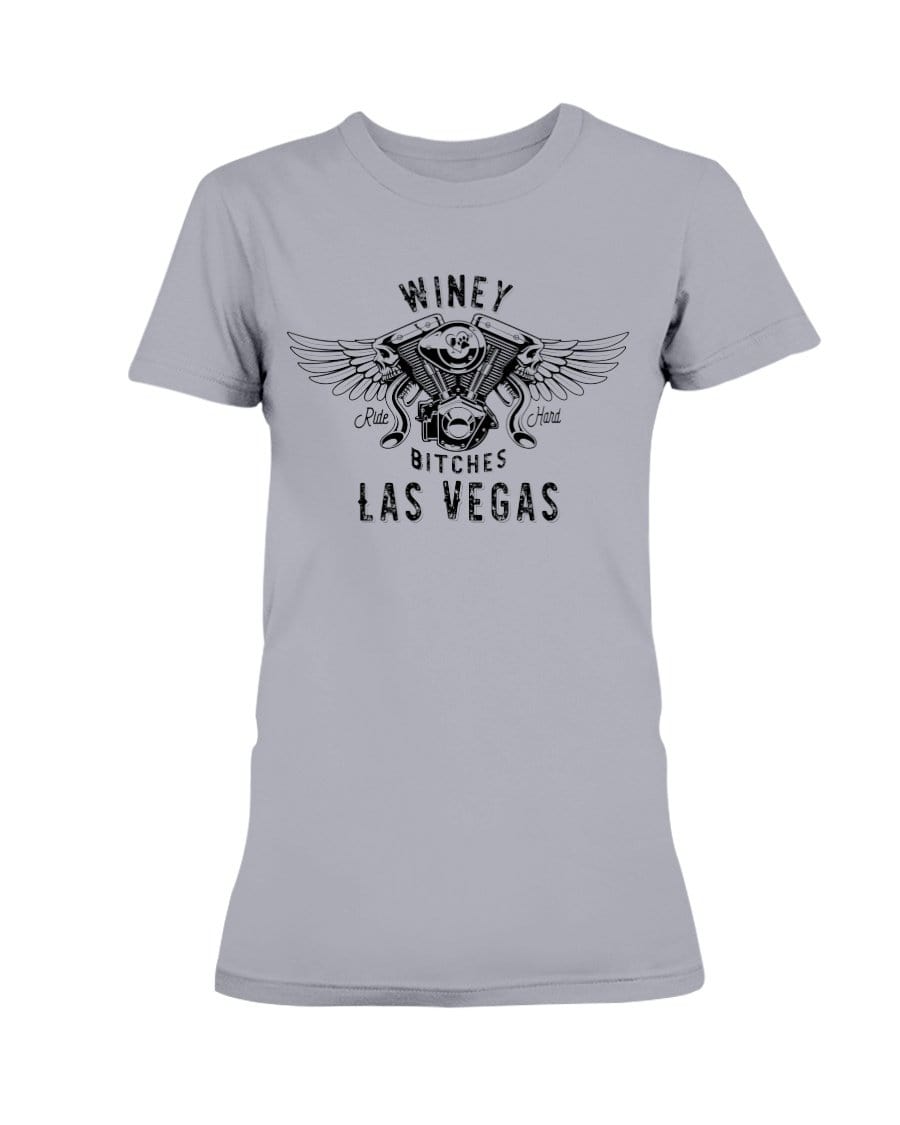 Shirts Sports Grey / XS Winey Bitches Co "Ride Hard Las Vegas" Ultra Ladies T-Shirt-Blk Ltrs WineyBitchesCo