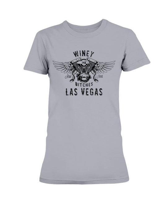 Shirts Sports Grey / XS Winey Bitches Co "Ride Hard Las Vegas" Ultra Ladies T-Shirt-Blk Ltrs WineyBitchesCo
