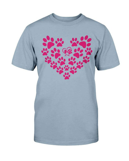 Shirts Stone Blue / S Winey Bitches Co Heart Paws (Pink) Ultra Cotton T-Shirt WineyBitchesCo