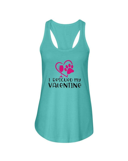 Shirts Tahiti Blue / XS Winey Bitches Co "I Rescued My Valentine" Ladies Racerback Tank Top* WineyBitchesCo