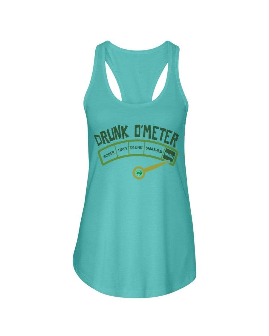 Shirts Tahiti Blue / XS Winey Bitches Co "Irish Drunk O'Meter" Ladies Racerback Tank WineyBitchesCo