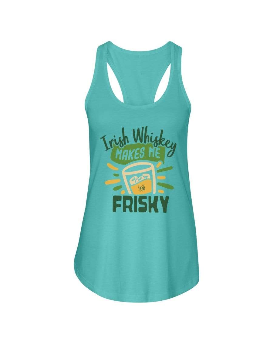 Shirts Tahiti Blue / XS Winey Bitches Co  "Irish Whiskey Makes Me Frisky" Ladies Racerback Tank Top* WineyBitchesCo