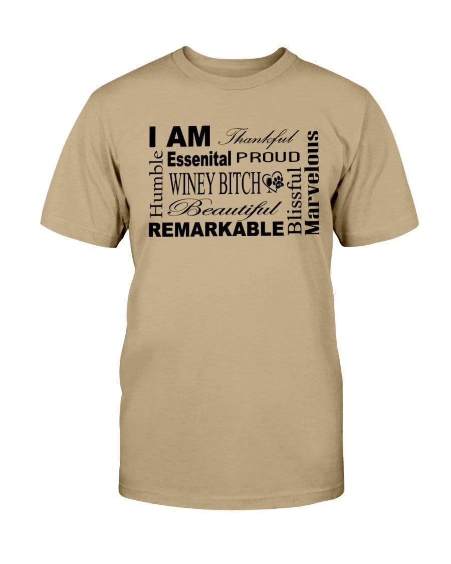 Shirts Tan / S Winey Bitches Co "I Am Proud" Black Lettering- Ultra Cotton T-Shirt WineyBitchesCo