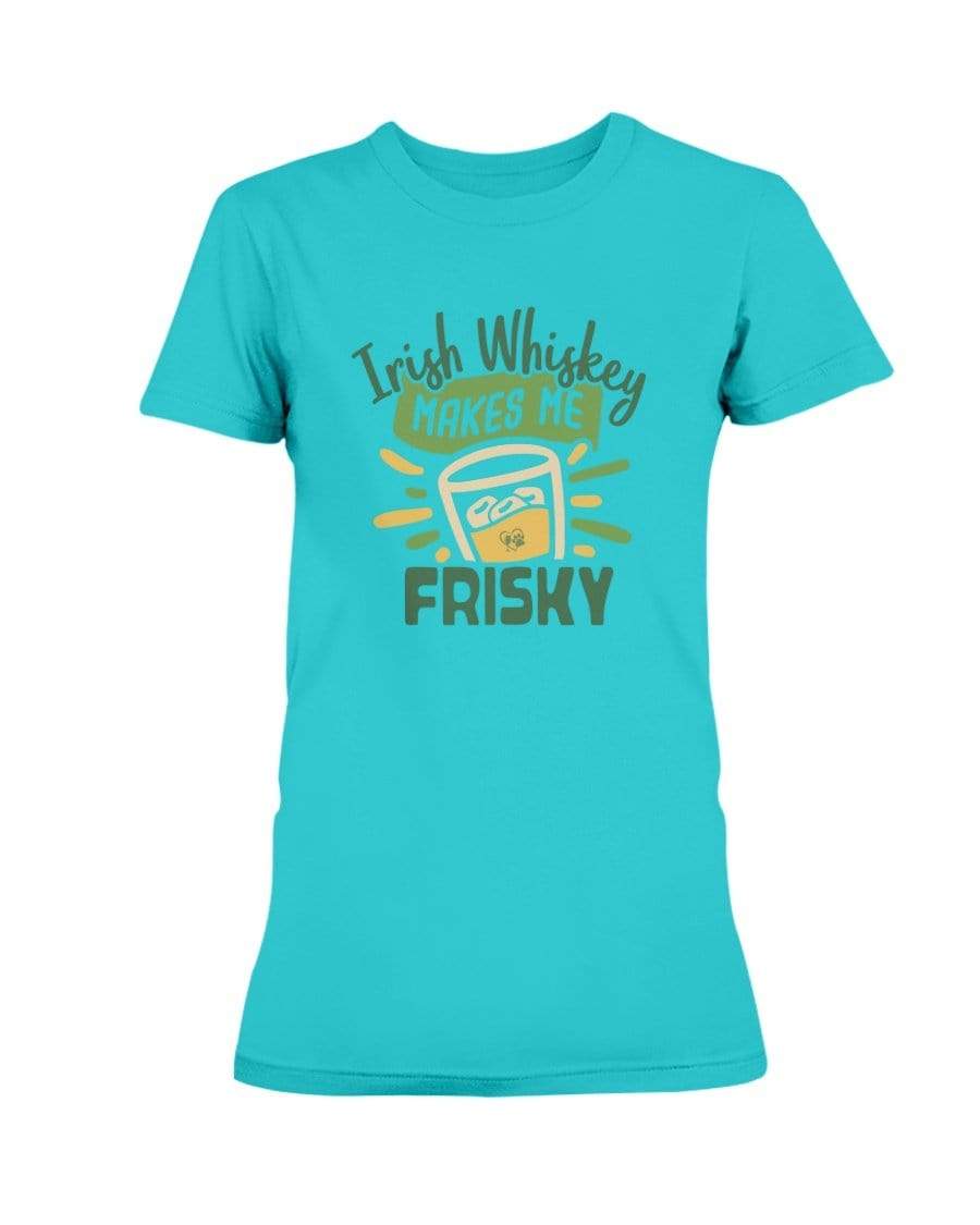 Shirts Tropical Blue / S Winey Bitches Co "Irish Whiskey Makes Me Frisky" Ladies Missy T-Shirt WineyBitchesCo