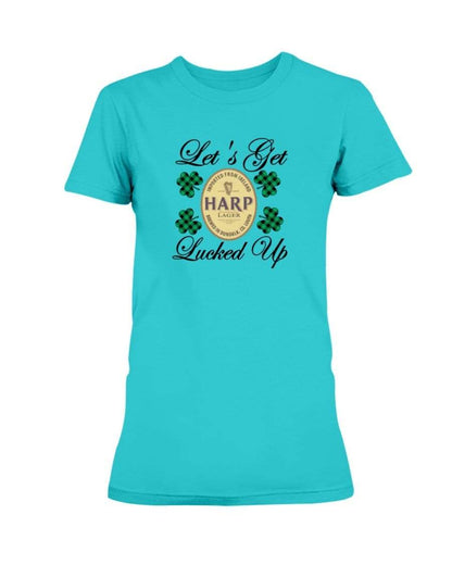 Shirts Tropical Blue / S Winey Bitches Co "Let's Get Lucked Up" Harp Ladies Missy T-Shirt WineyBitchesCo