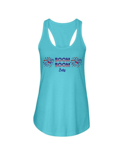 Shirts Turquoise / XS Winey Bitches Co "Boom Boom Baby" Ladies Racerback Tank WineyBitchesCo