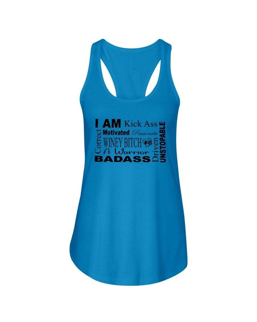 Shirts Turquoise / XS Winey Bitches Co "I Am Motivated" Black Lettering-Ladies Racerback Tank WineyBitchesCo