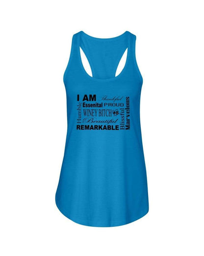 Shirts Turquoise / XS Winey Bitches Co "I Am Proud" Black Lettering- Ladies Racerback Tank WineyBitchesCo
