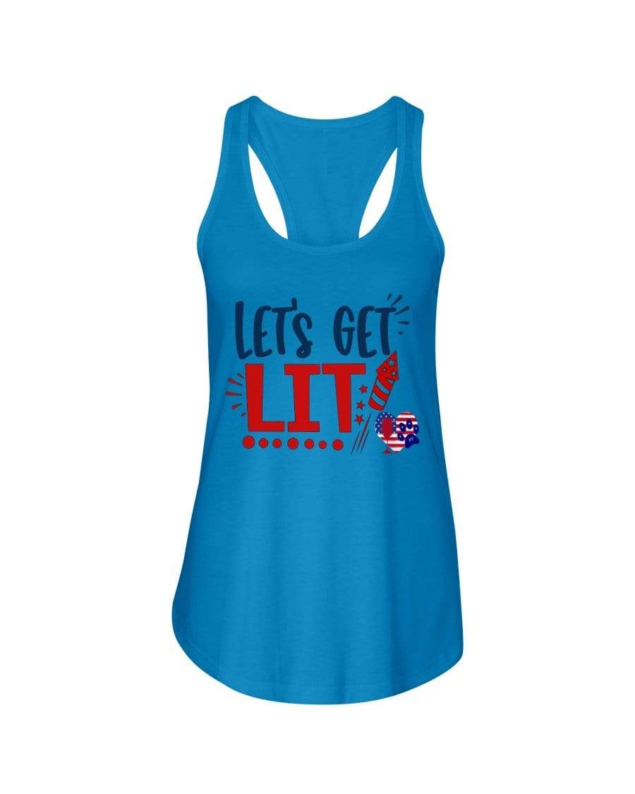 Shirts Turquoise / XS Winey Bitches Co "Let Get Lit" Ladies Racerback Tank WineyBitchesCo