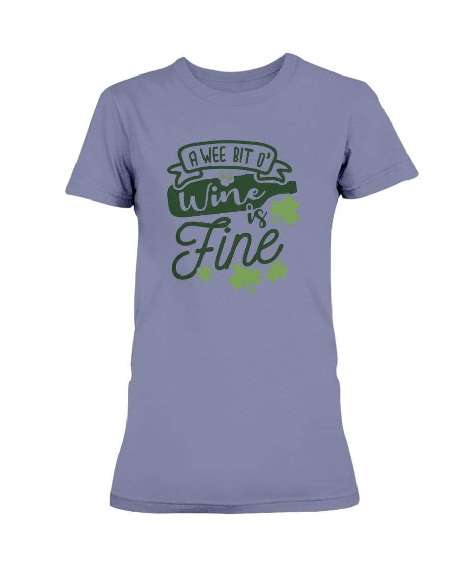 Shirts Violet / S Winey Bitches Co "A Wee Bit O' Wine Is Fine" Ladies Missy T-Shirt WineyBitchesCo