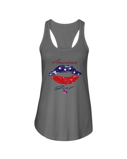Shirts Warm Gray / XS Winey Bitches Co "American Girl" Ladies Racerback Tank WineyBitchesCo