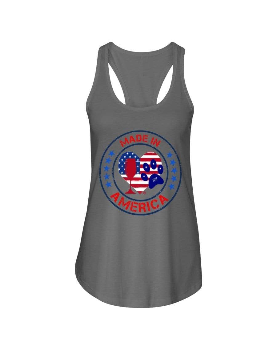 Shirts Warm Gray / XS Winey Bitches Co "Made In America" Ladies Racerback Tank WineyBitchesCo