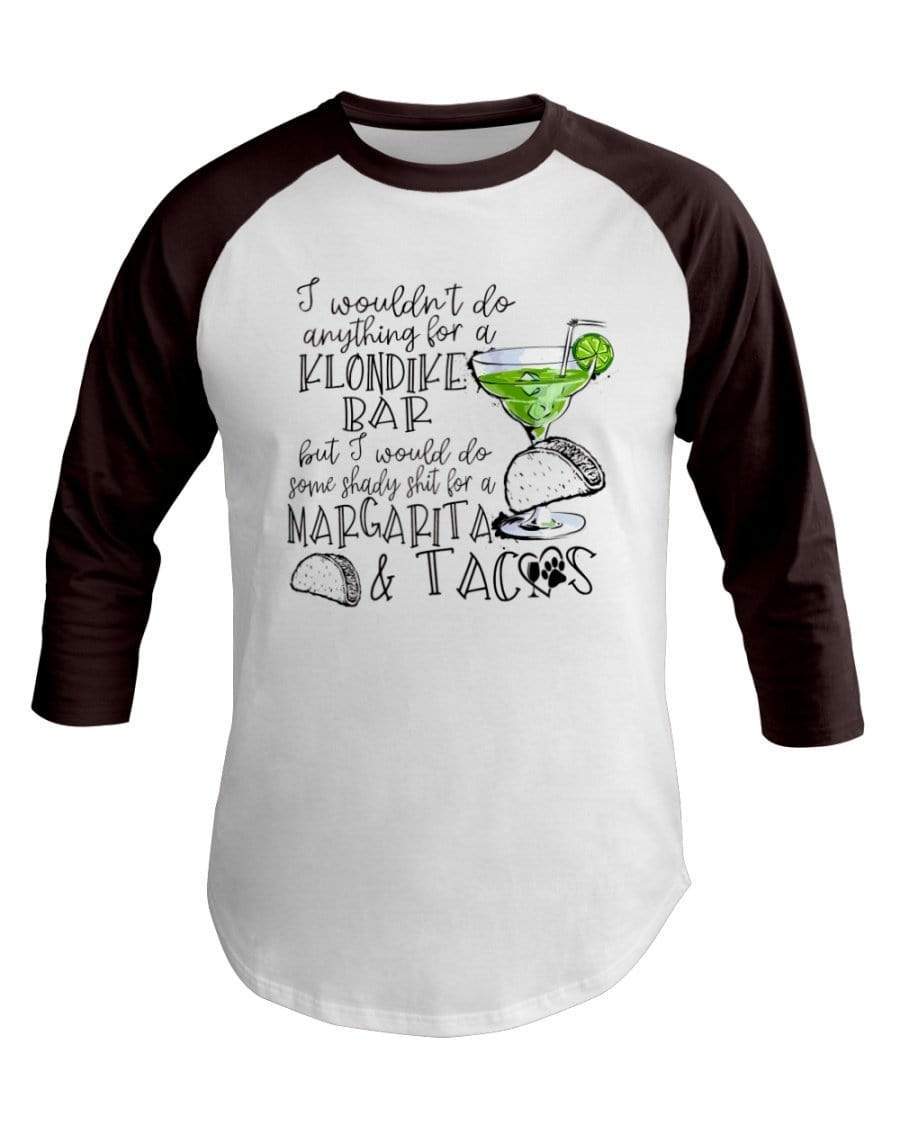 Shirts White/Brown / XS Winey Bitches Co Margaritas and Tacos 3/4 Sleeve Raglan Shirt WineyBitchesCo