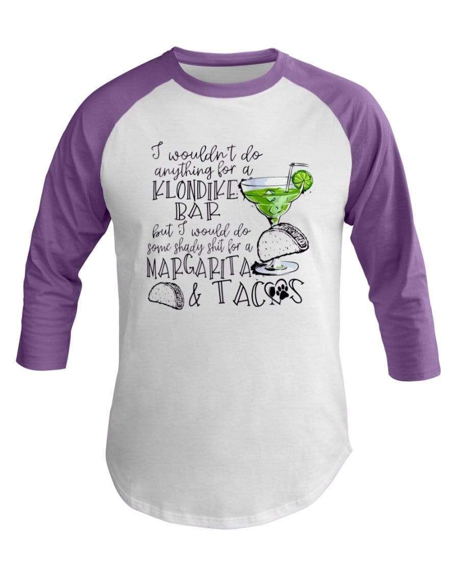 Shirts White/Orchid / XS Winey Bitches Co Margaritas and Tacos 3/4 Sleeve Raglan Shirt WineyBitchesCo
