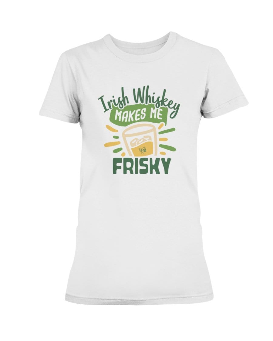 Shirts White / S Winey Bitches Co "Irish Whiskey Makes Me Frisky" Ladies Missy T-Shirt WineyBitchesCo