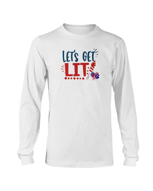 Shirts White / S Winey Bitches Co "Let Get Lit" Long Sleeve T-Shirt WineyBitchesCo