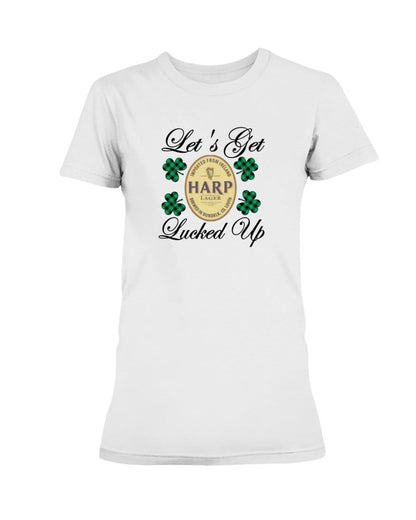 Shirts White / S Winey Bitches Co "Let's Get Lucked Up" Harp Ladies Missy T-Shirt WineyBitchesCo